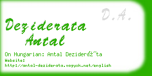 deziderata antal business card